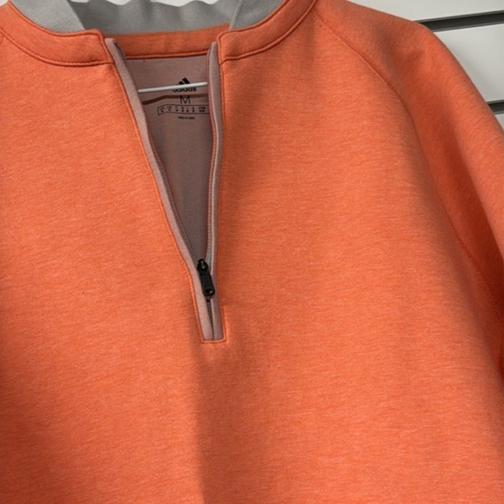 Adidas Golf ADICOLOR CLUB quarter zip size medium salmon sweatshirt Sweater - Picture 2 of 5